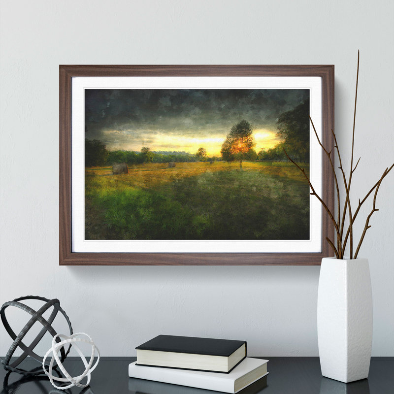 Countryside View - Picture Frame Graphic Art, Walnut Framed, 27cm H x 36cm W x 2cm D