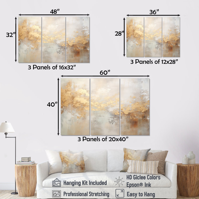 Elegant Sky Whispers V - ensemble d'art sur toile Sky, Toile tendue, H 32 po x l 48 po x P 1 po