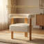 Fauteuil demi-tonneau Mid-Century moderne en velours blanc crème - Des sièges élégants et confortables pour n'importe quelle pièce