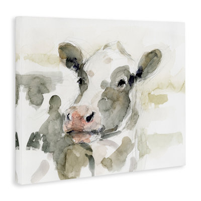 Soft Painterly Cow Canvas Wall Art by Victoria Barnes