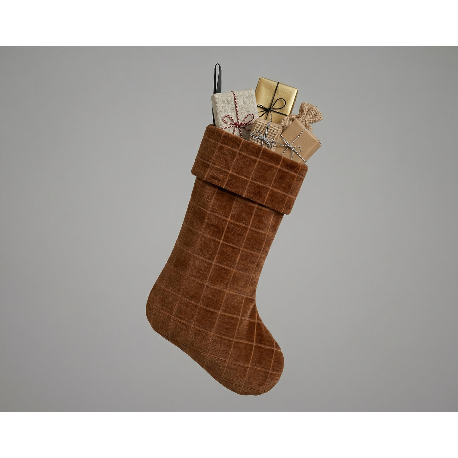 Block Christmas Stocking, Nutmeg