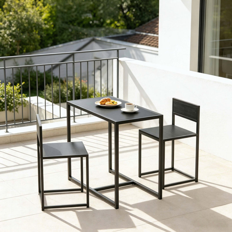 3-Piece Modern Dining Table and Stools Set