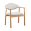 Chaises de salle à manger à dossier courbé, structure en bois beige, salle à manger moderne