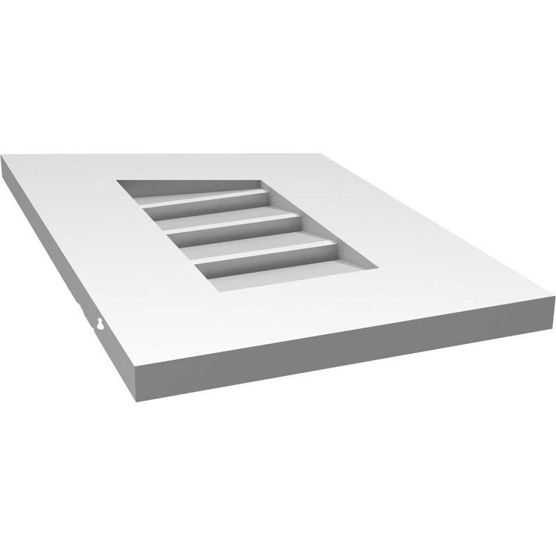Half Peaked Right Surface Mount Signature Urethane Functional Gable Vent 5/12 Pitch Primed Tan, 20" H x 12" W x 1" D