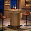 Table de bar carrée 37,5 "H, table bistro industrielle avec plateau repose-pieds en métal, table unique