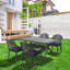 Ensemble de 5 meubles de patio en aluminium coulé avec coussins