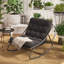 Chaise berçante d'extérieur en acier avec coussins amovibles Caili-111686918