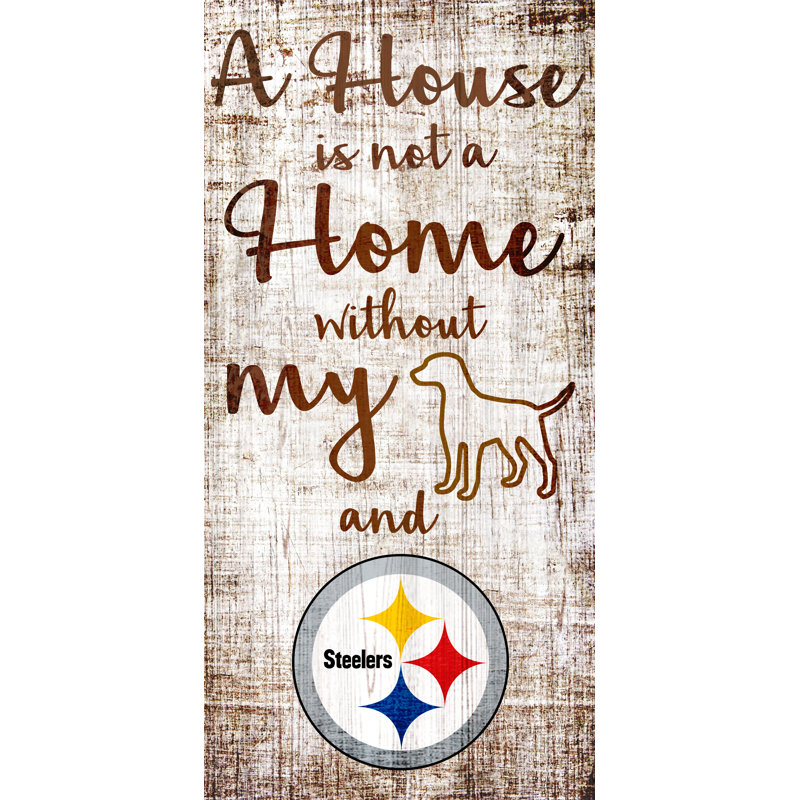 Reproduction d’art textuel sur bois sans cadre, Pittsburgh Steelers