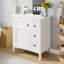 Meuble-lavabo moderne de 30 po avec lavabo en céramique, salle de bain blanche avec 3 tiroirs, armoire de rangement moderne en bois massif, idéale pour la maison