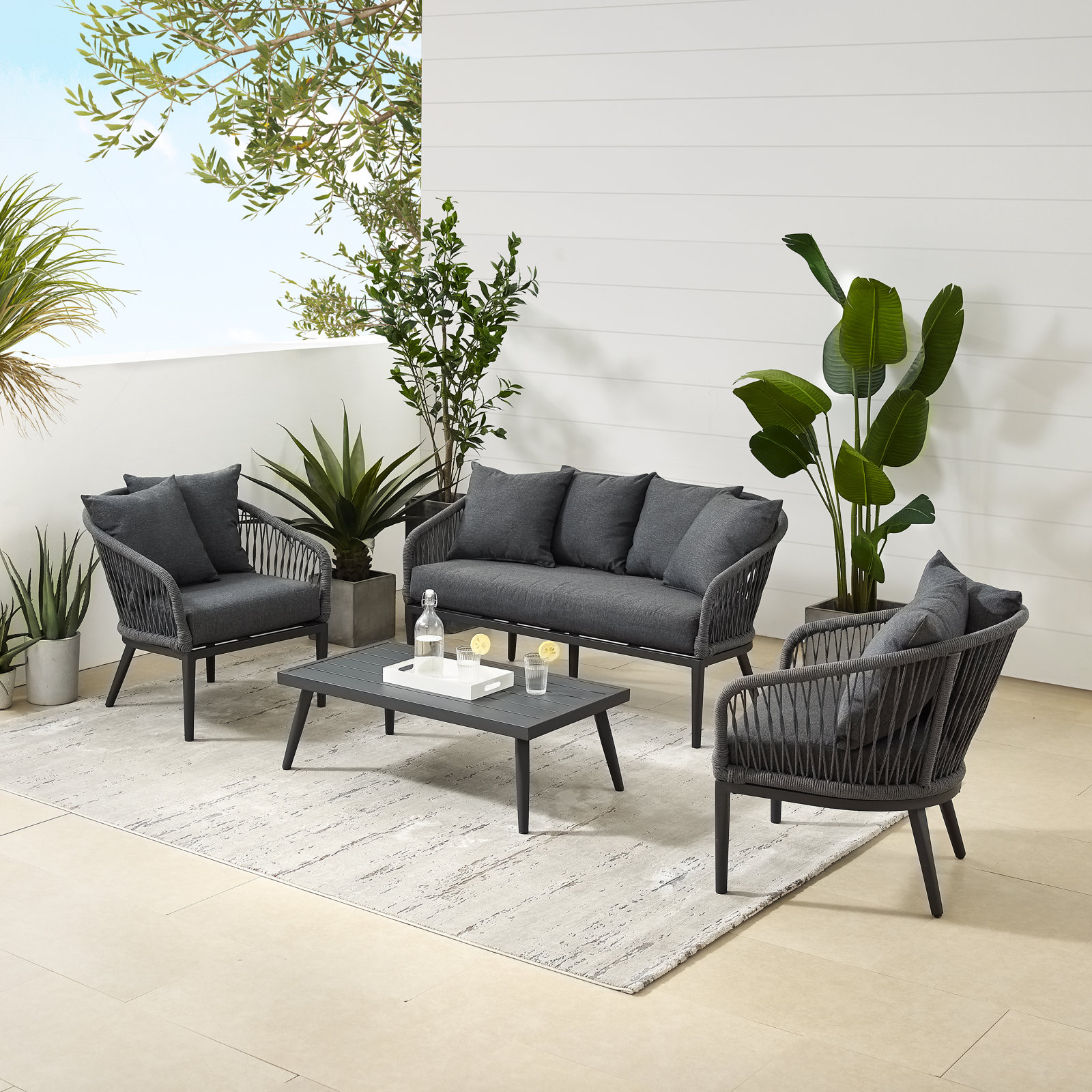 Tommas 4 - Person Patio Conversation Set with Cushions