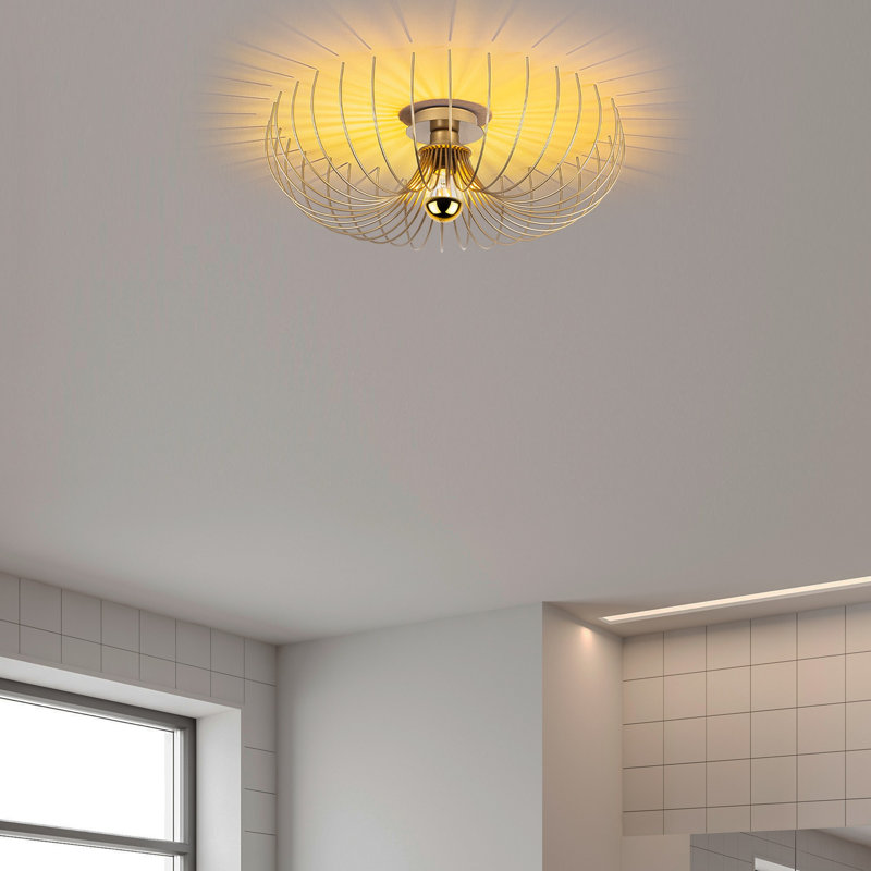 Elegant Gold Chandelier, Metal Body, 22.0 x 22.0 x 6.3 inches | Non-Adjustable Height, 1 x E27 Socket (Max 40W) | Perfect for Living Room, Dining Room & Entryways, Stylish & Durable Design, IP20 Rated