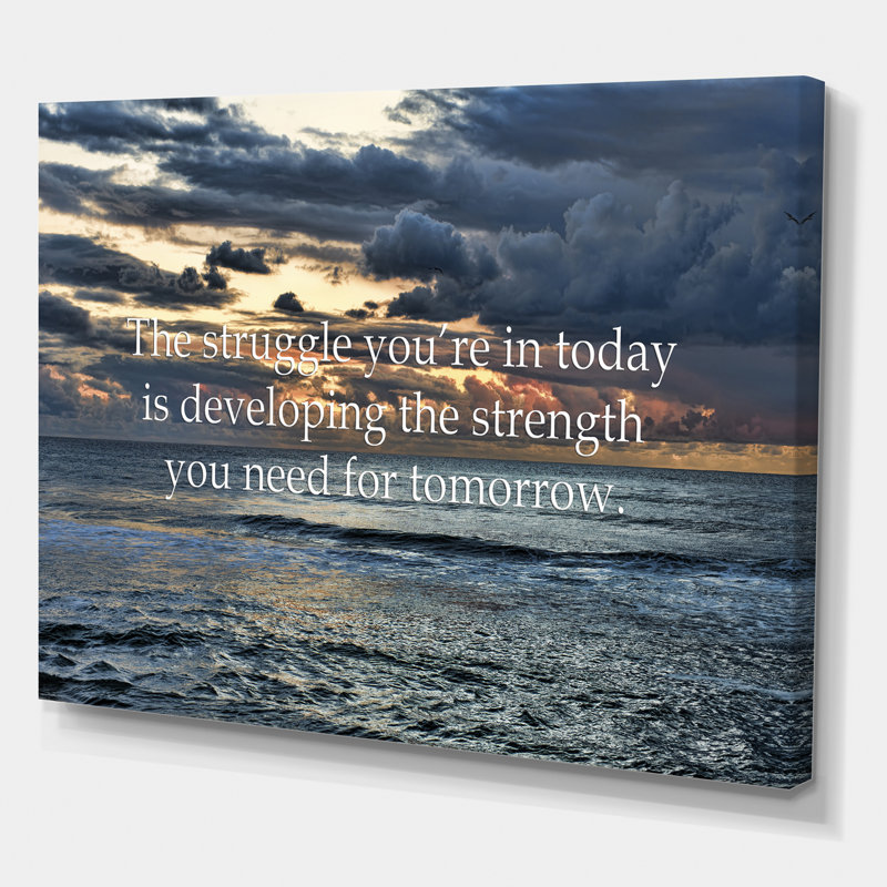 " Ocean And Inspirational Quote ", Wrapped Canvas, 30" H x 40" W x 1" D