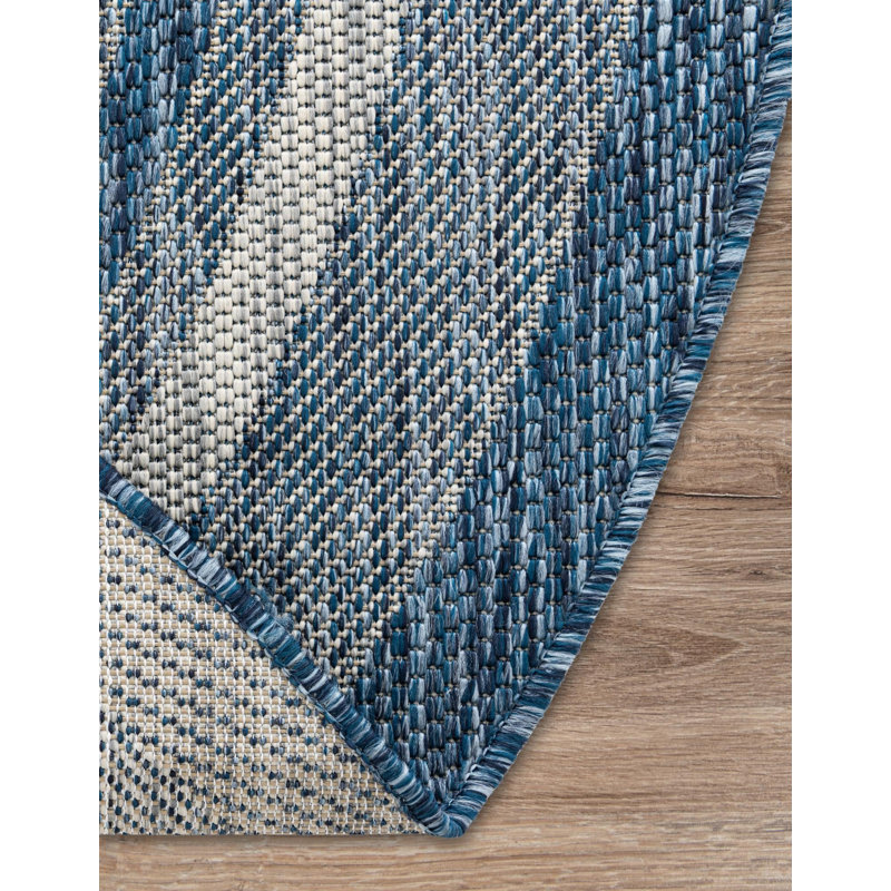 Tapis intérieur / extérieur bleu Swanee, Blue, Oval 4'1" x 6'1"