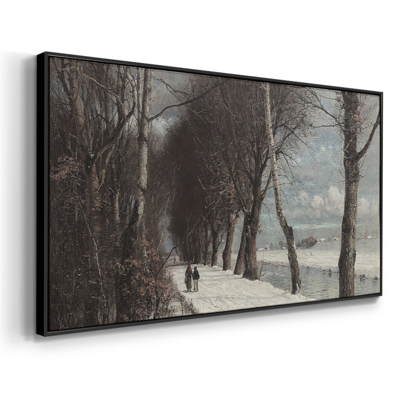 «Landscape Series» - Dxliii - Toile tendue avec châssis encadré - Prêt à être accroché, H 17 po x l 33 po, Noir