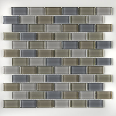 Carreau de mosaïque murale pierre naturelle / brique de verre 1 "x 2" Geneva