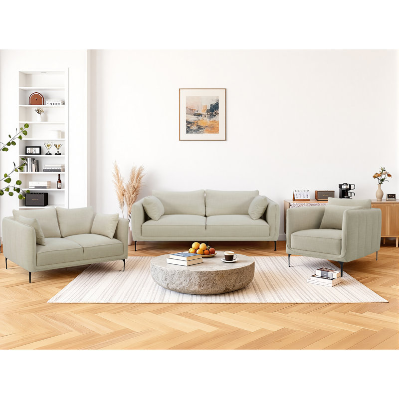 Ensemble de salon rembourré 3 pièces Rae