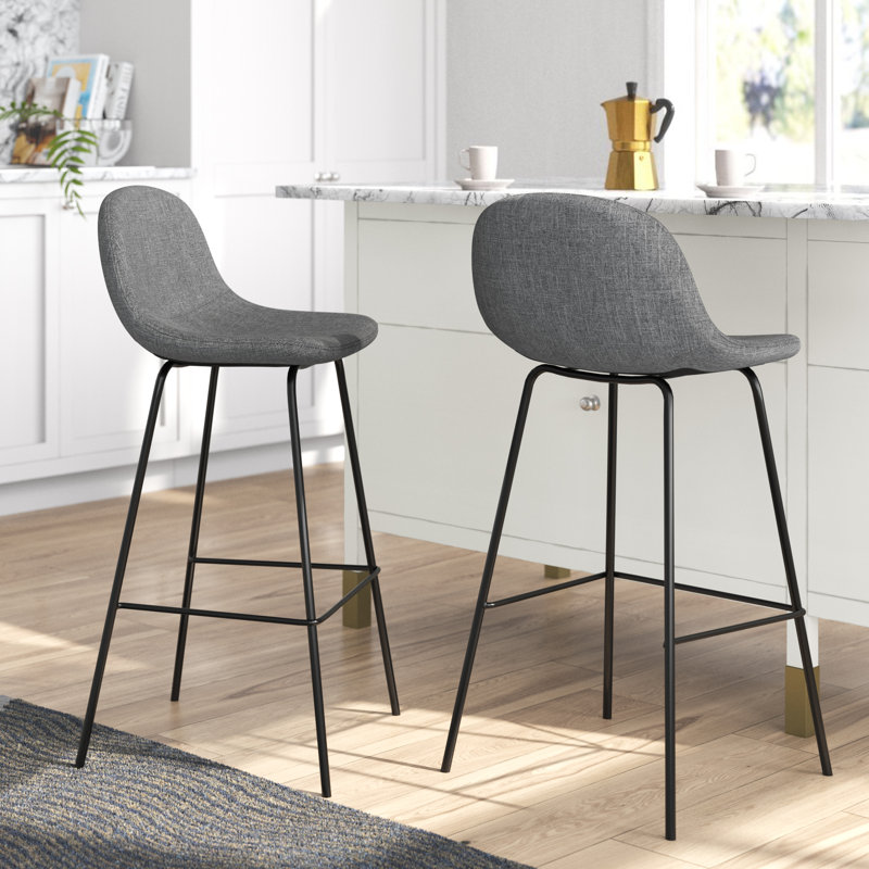 Tabouret de bar et de comptoir Lillion, Gris, 29"