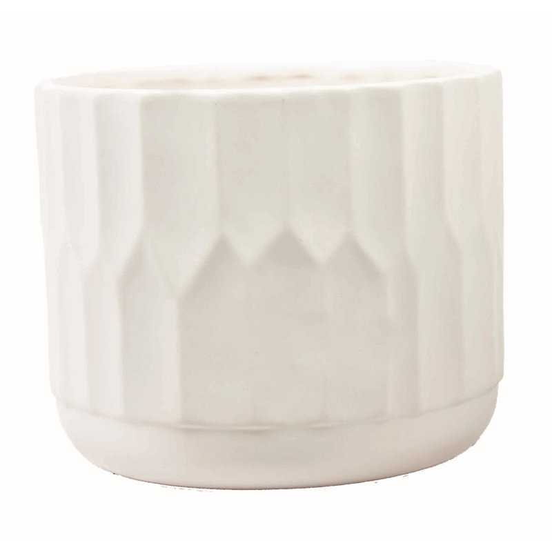 Pot à fleurs blanc mat Bot Bot, H 5,5 po x l 6,8 po x P 6,8 po