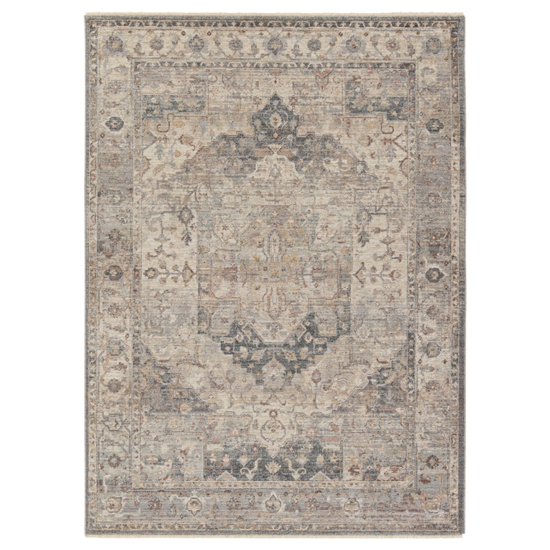 Tapis rayé fabriqué à la main Natonia en brun clair / ardoise, Rectangle 3 pi 11 po x 6 pi