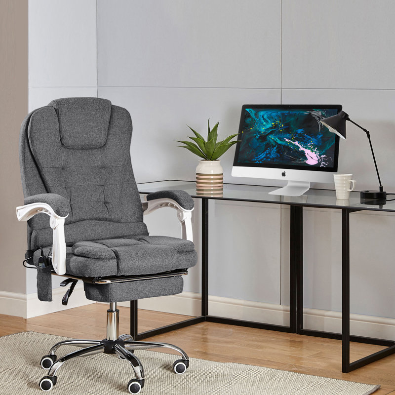 Inbox Zero Executive Chair with Headrest, Grey