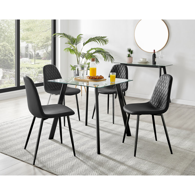 4 - Person Dining Set, Black/Black
