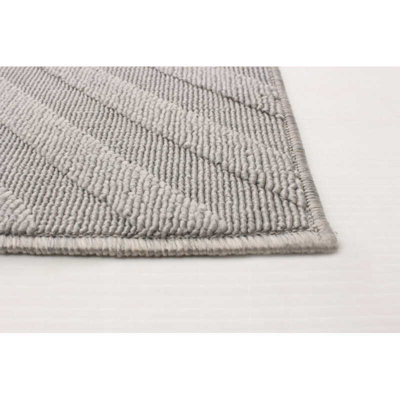 Ensemble de tapis gris abstrait, Rectangle 5 pi 3 po x 7 pi 7 po