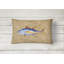 Coussin intérieur/extérieur brun/bleu fish