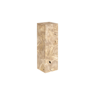 Teak Slice Pedestal, Square, Bleached