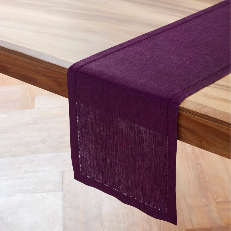 Milan - 100% Pure Linen Table Runner, Grape, 60" x 14"