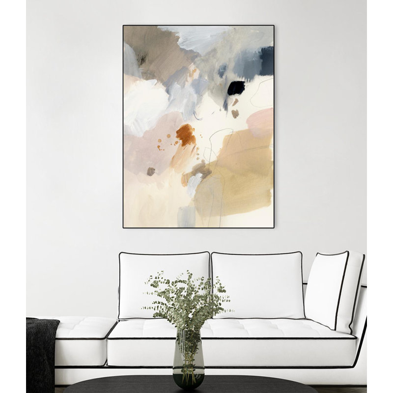 «Neutral Scrawl I», toile encadrée par Giant Art, H 24 po x l 18 po