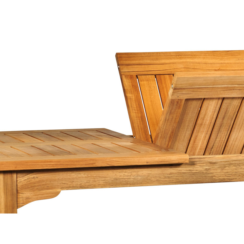 Manorhouse Rectangular Teak Outdoor Dining Table With Built-in Extension