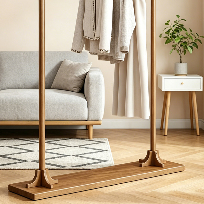 Vintage Pine Wood Coat Rack, Cherry