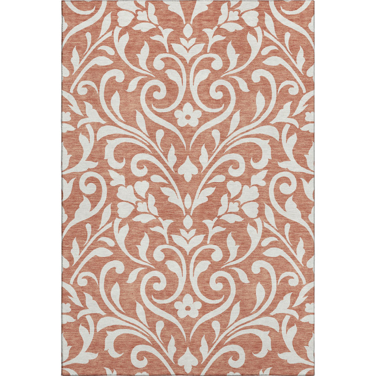 Premium Machine Washable Prisco Salmon Rug