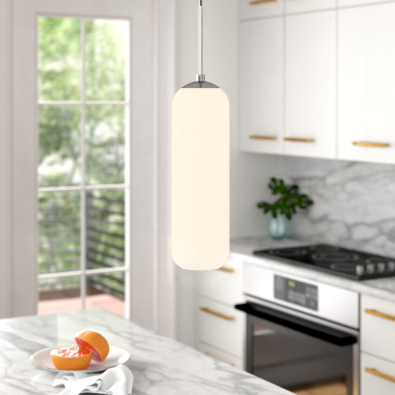Haddix 1 - Light Single Pendant, Brushed Nickel, 20" H x 5.25" W x 5" D