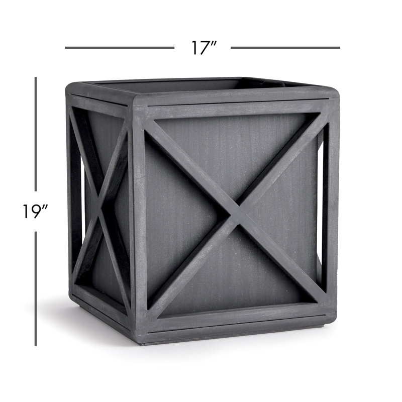 Metal Planter, 19" H x 17" W x 17" D