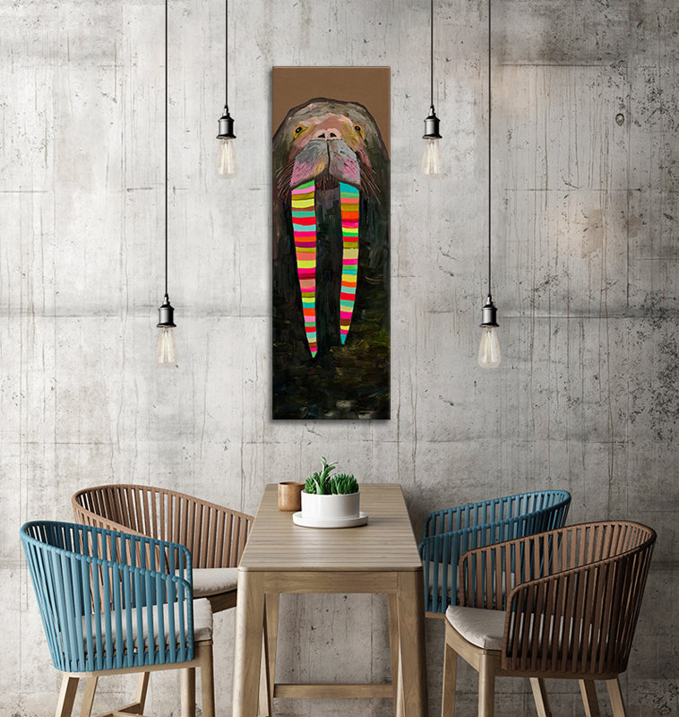 « designer walrus », impression sur toile tendue