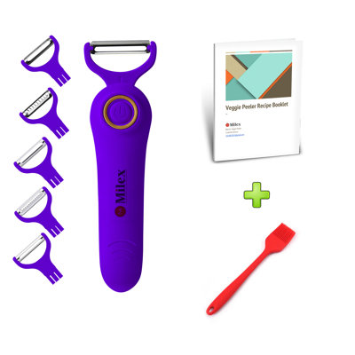 5-in-1 Blade Electric Peeler with Booklet Recipe and Oil Brush 