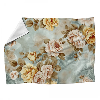 Jeté en polaire Spring Florals - Jetés floraux pour canapés ou lits