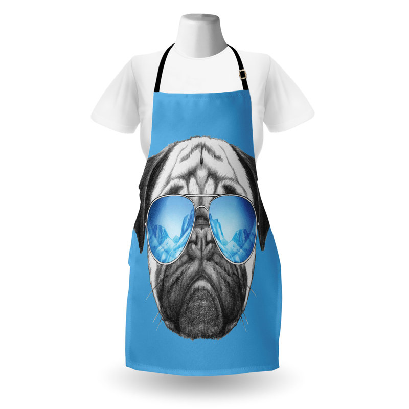Tablier East Urban Home Pug, cuisine, taille adulte, bleu perle