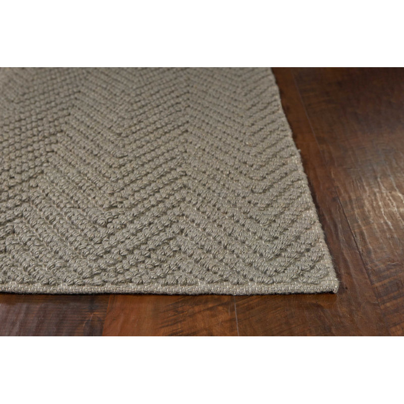 2'X4' Grey Heather Hand Woven Herringbone Jute Indoor Accent Rug