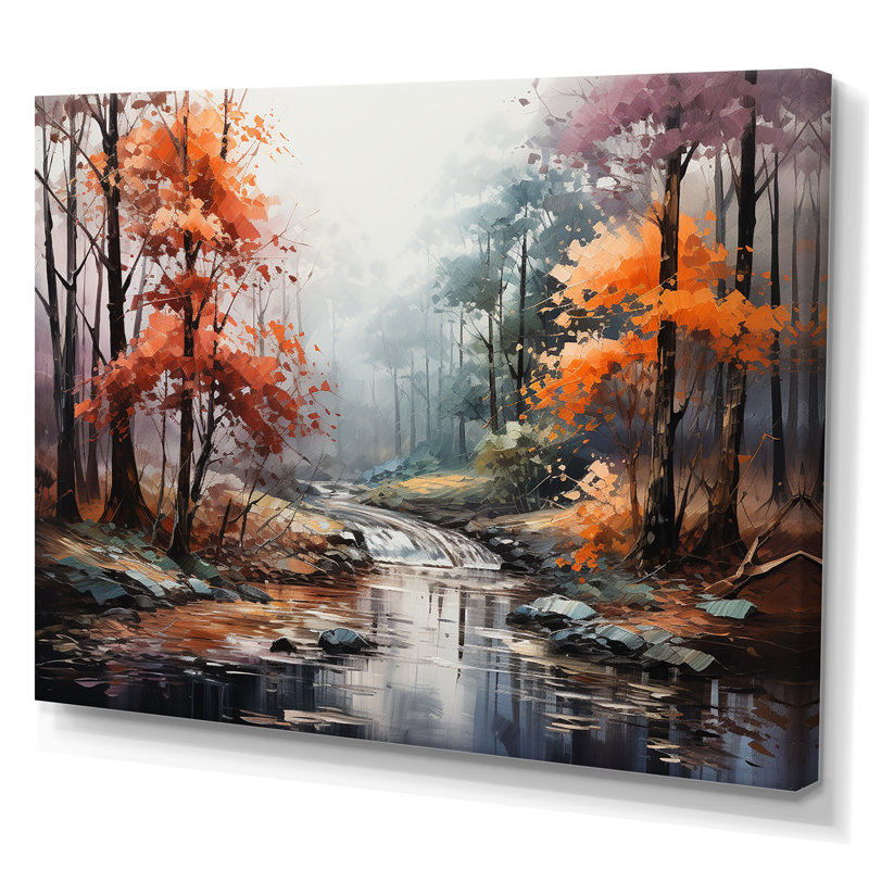 Mystic Nostalgia Autumn Forest I - Art mural forêt, Toile tendue, H 16 po x l 32 po x P 1 po