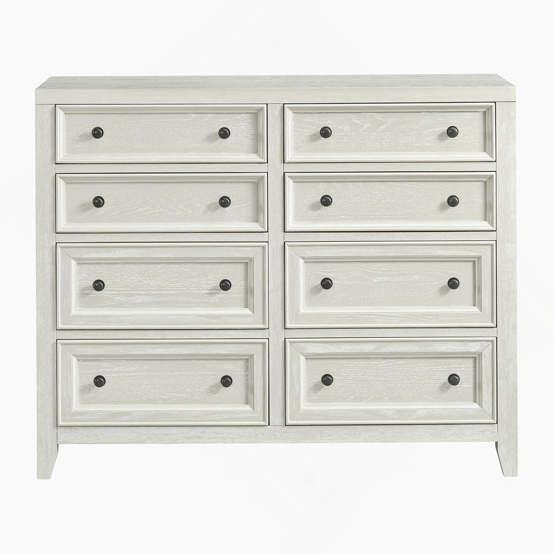 Commode horizontale à 8 tiroirs, Blanc