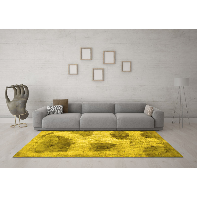 Emmajoy Performance Abstract Indoor Rug, Square 8'
