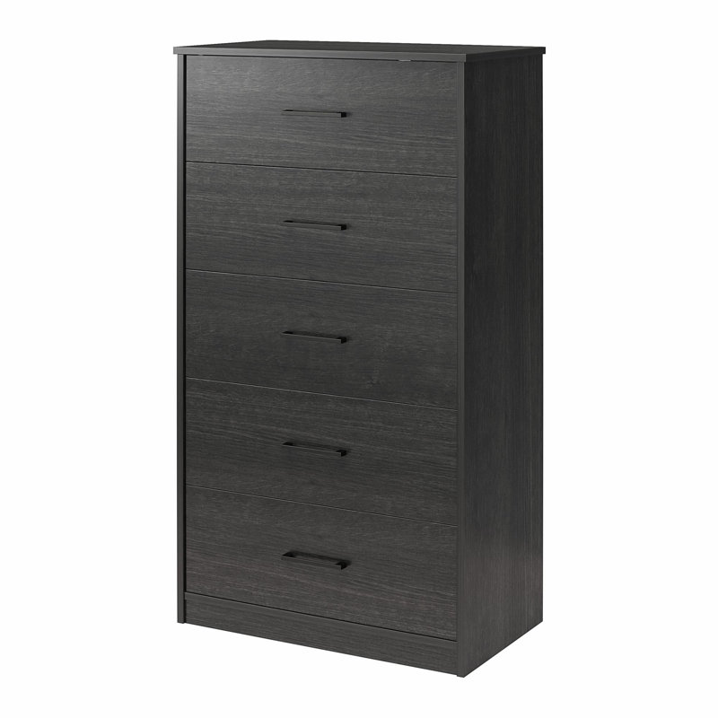 Brez 71cm W 5 - Drawer Chest of Drawers, Black Oak