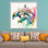 Impression sur toile Vibrant Dolphin: Modern Marine Lover Wall Art, 1P WhiteFramedCanves