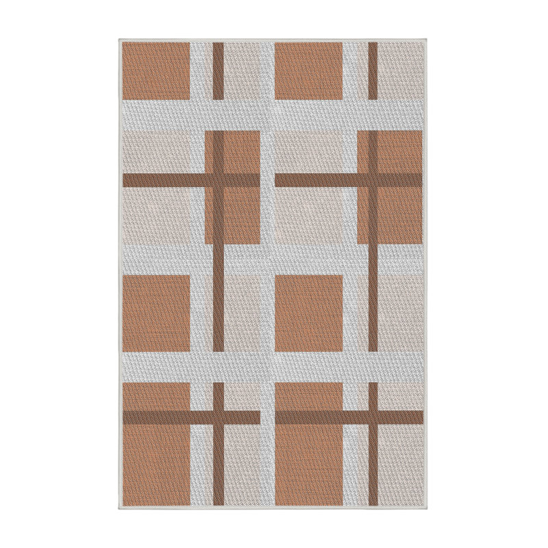Tapis brun à motif géométrique Antoniyo, Rectangle 6 pi x 9 pi