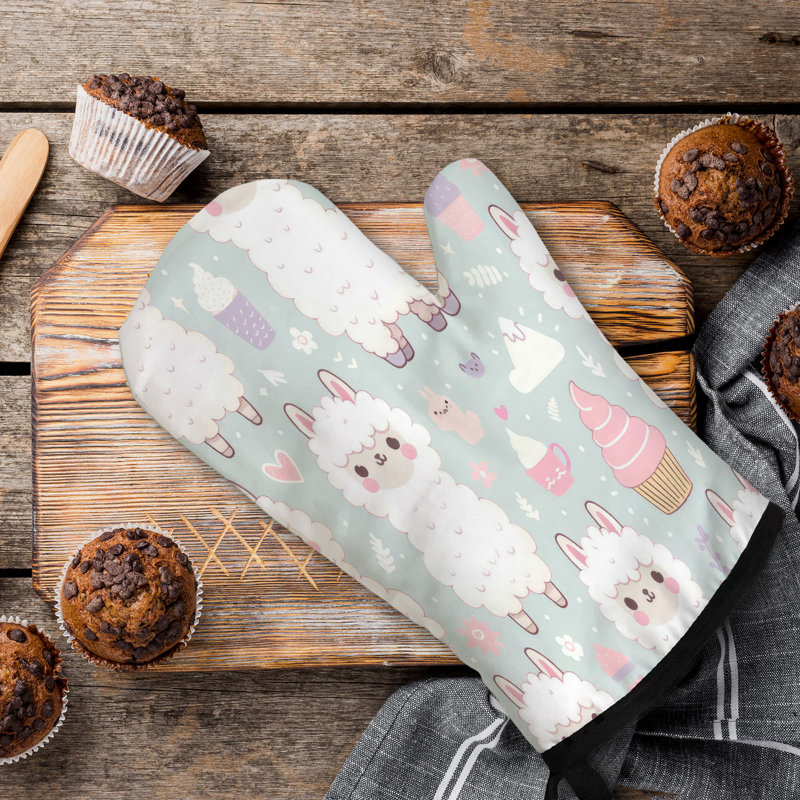Cozy Alpaca Oven Mitt Cotton Twill