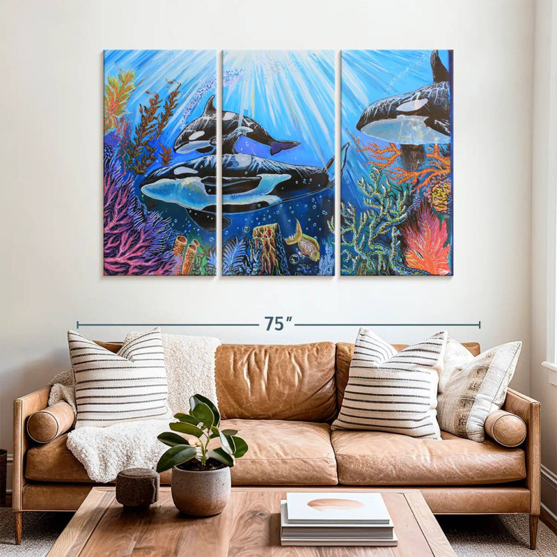 Brampt Killer Whales, 42" H x 65" W