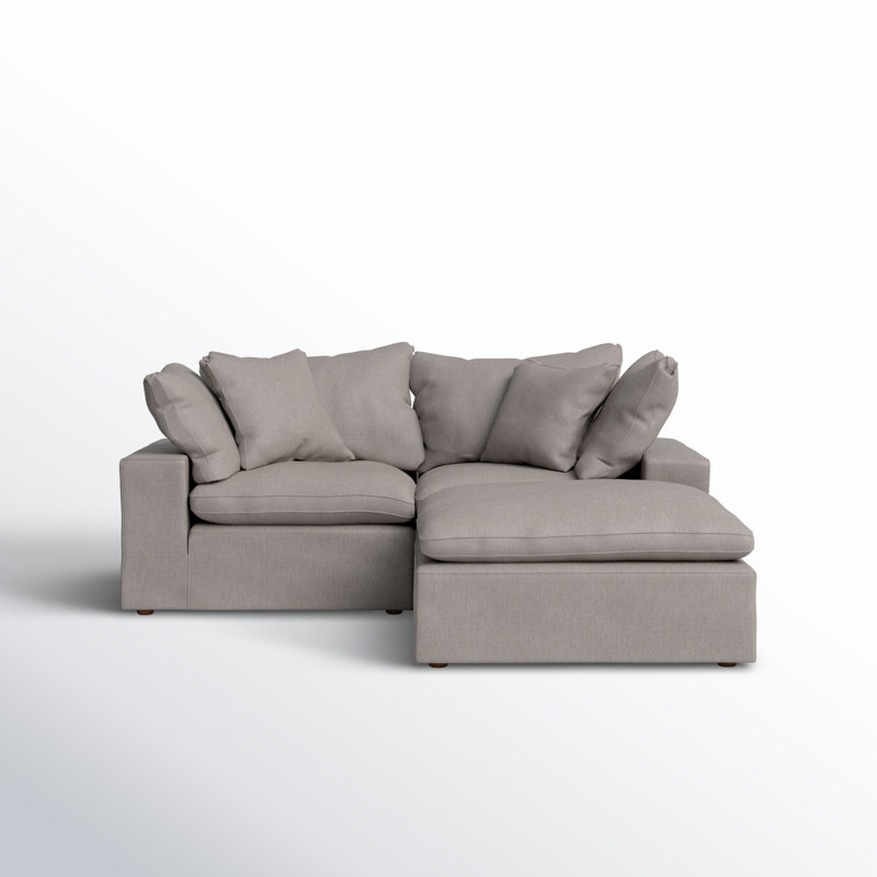 Tila L-Shaped Modular Polyester Sectional , Light Gray Performance
