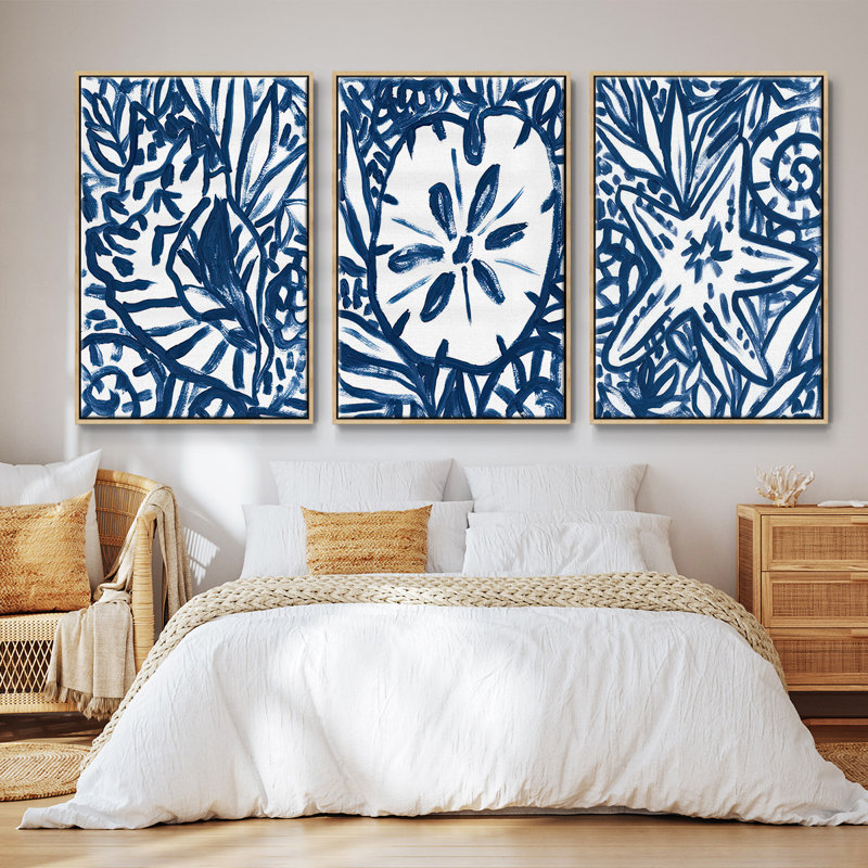 Brushik Beach Batik I 3 pièces, Naturel, H 36 po x l 72 po